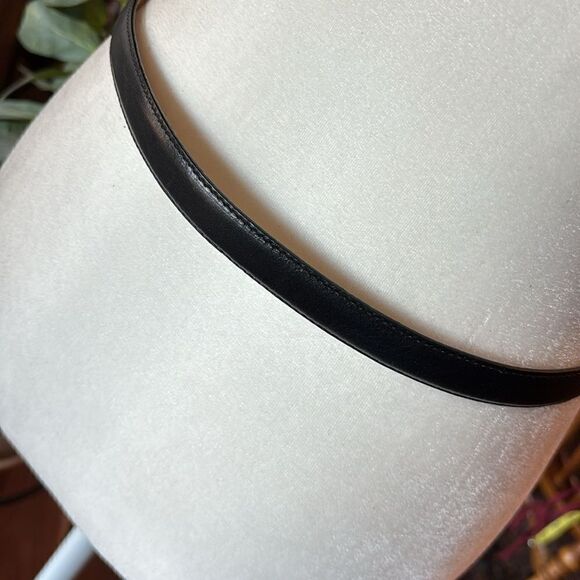 BRIGHTON Style 42103 Slender Black Leather Belt with a Classic Rectangle Buckle main image 6
